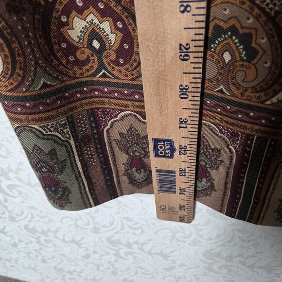 VTG Talbots Paisley Floral Midi Wrap Skirt sz L* Dark Academia Moody - Picture 13 of 14